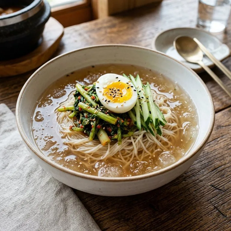 Mie Dingin Somyeon dengan Lobak Muda