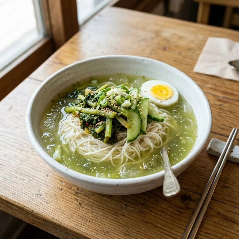 Mie Somyeon dengan Lobak Muda