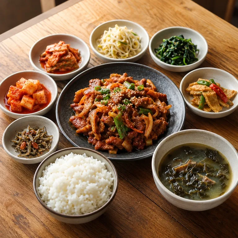 肉を含む定食(セット膳)