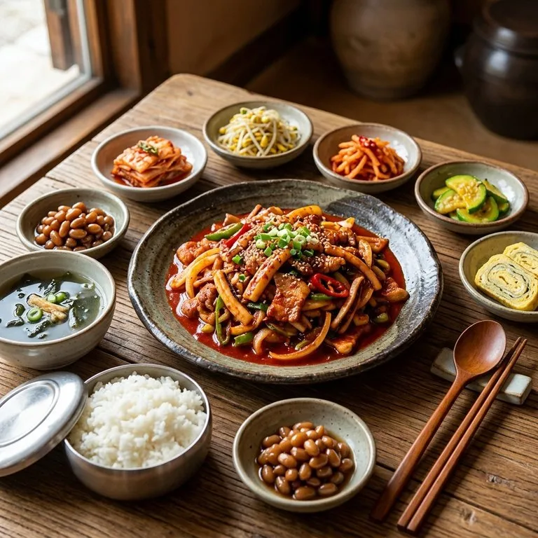 イカと豚バラの炒め定食
