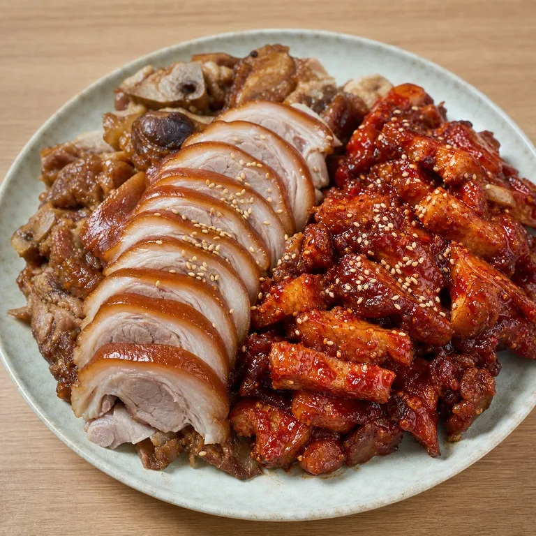 เซตขาหมูฮาล์ฟแอนด์ฮาล์ฟ (สองรส)