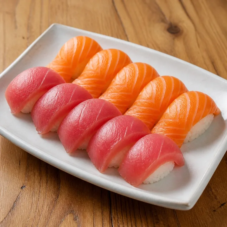 ซูชิทูน่าและแซลมอน