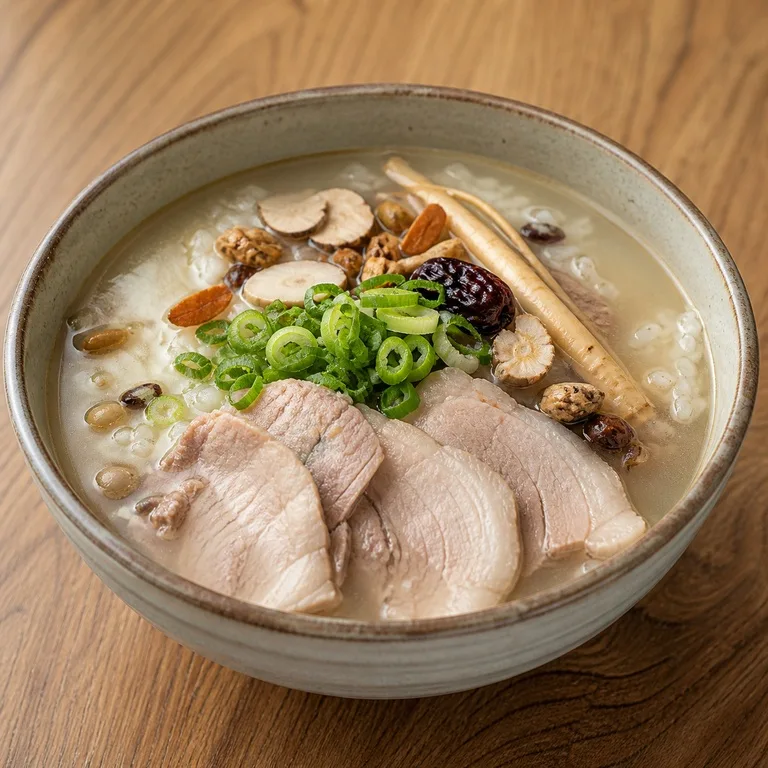 បាយស៊ុបសាច់ជ្រូកថ្នាំចិន
