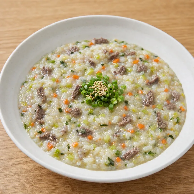 ข้าวหุงนิ่มเนื้อฮันอูและผัก