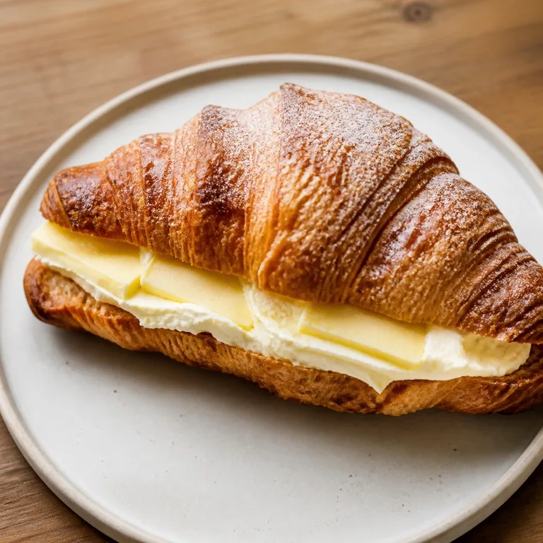 Butter pumeun Sugar Cheese Croissant Sandwich