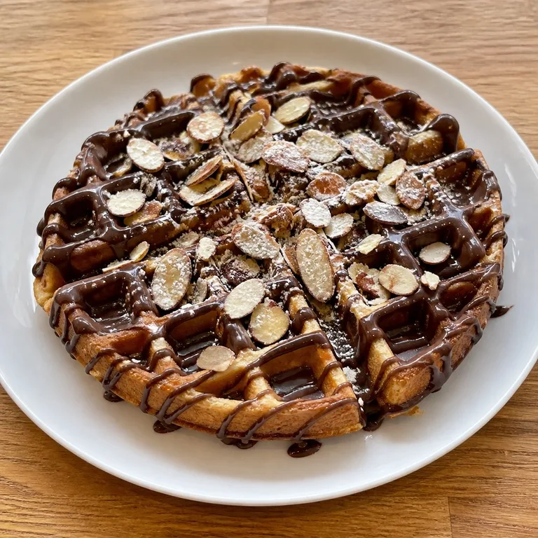 Waffle de Chocolate y Almendras