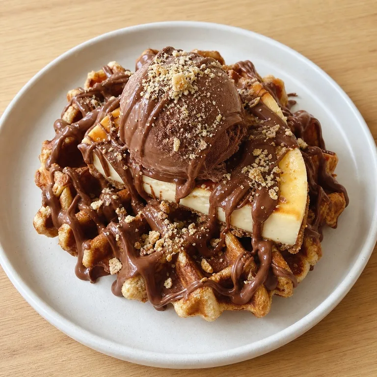 Waffle Gelato Nutella Cheesecake