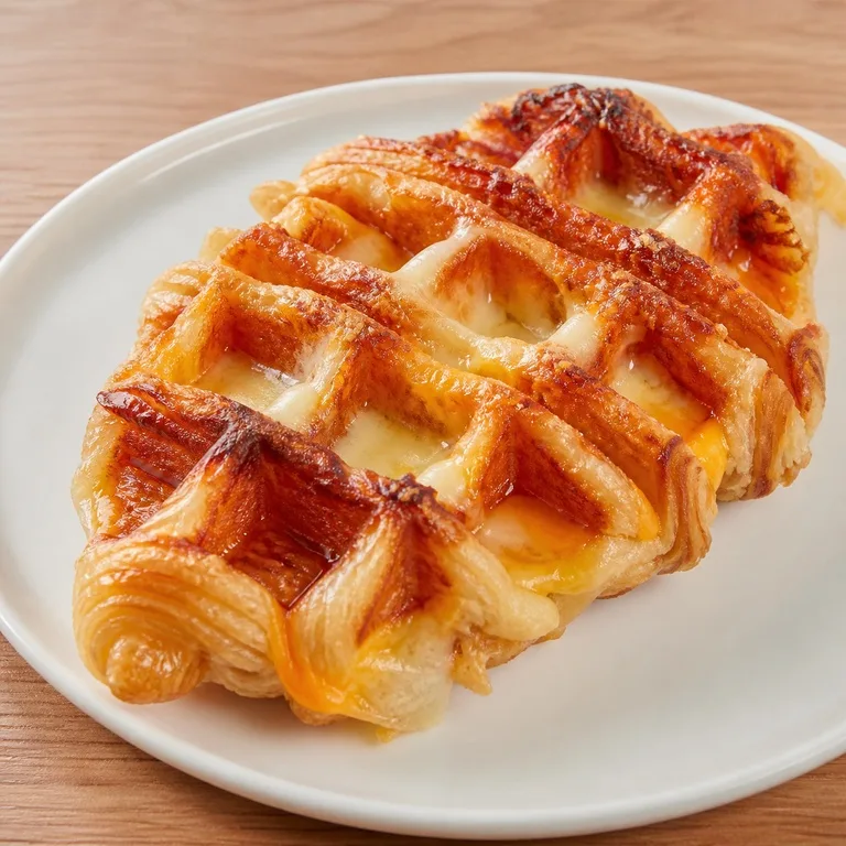 Waffle de Croffle con Queso