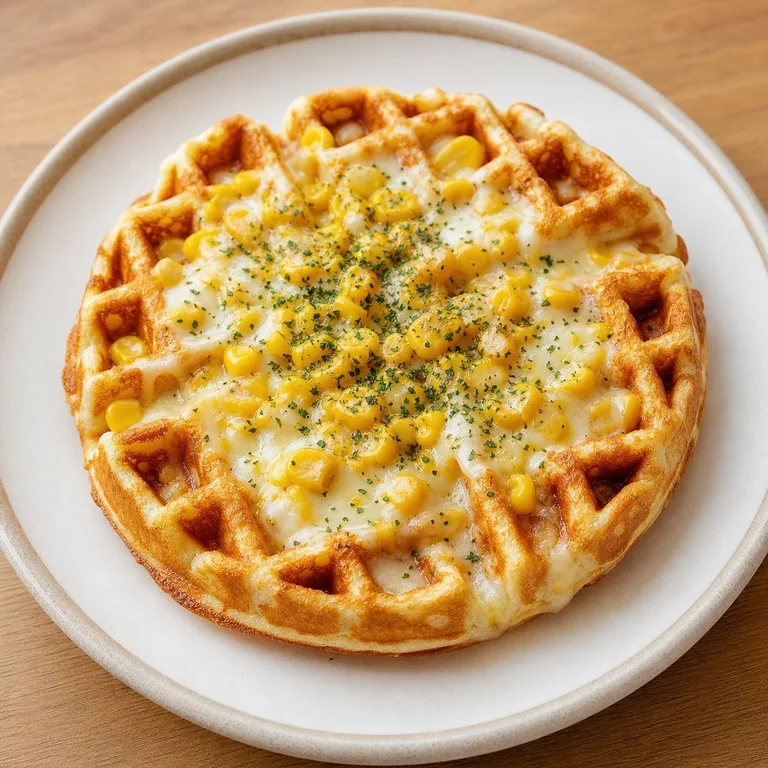 Waffle con Queso y Maíz
