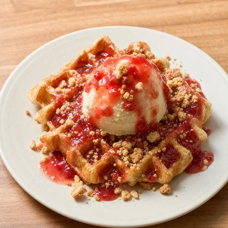 Waffle Gelato Crunch Mermelada de Fresa