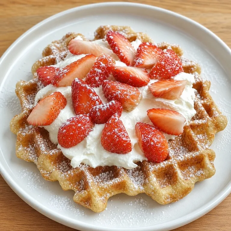 Waffle con Fresa y Queso Crema