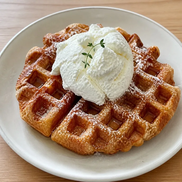 Waffle con Queso Crema
