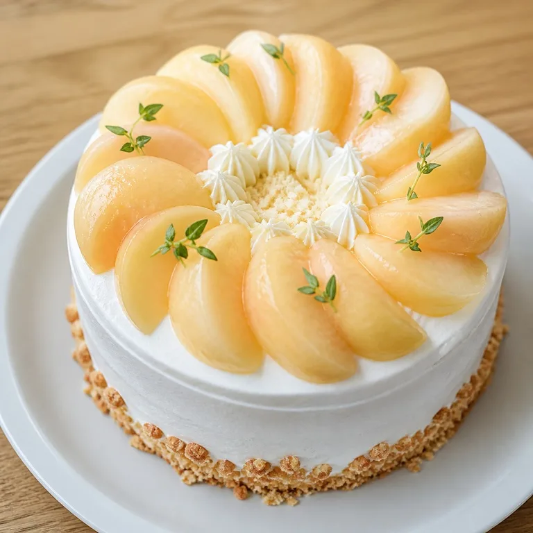 오해피복숭아케이크