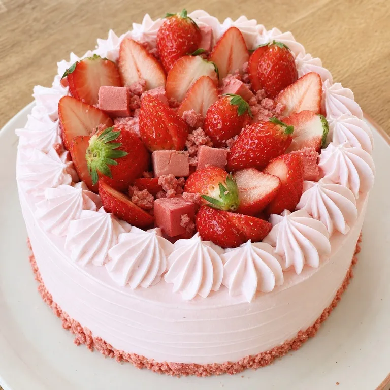 핑크스트로베리머치라운드케이크