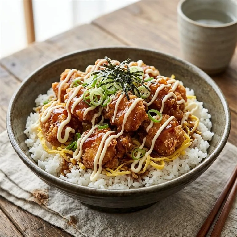 ข้าวหน้าไก่ทอดมาโยไซส์ใหญ่
