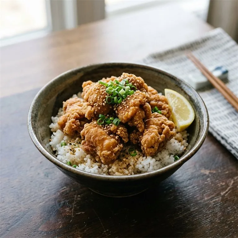 ข้าวหน้าไก่ทอดสไตล์ญี่ปุ่น