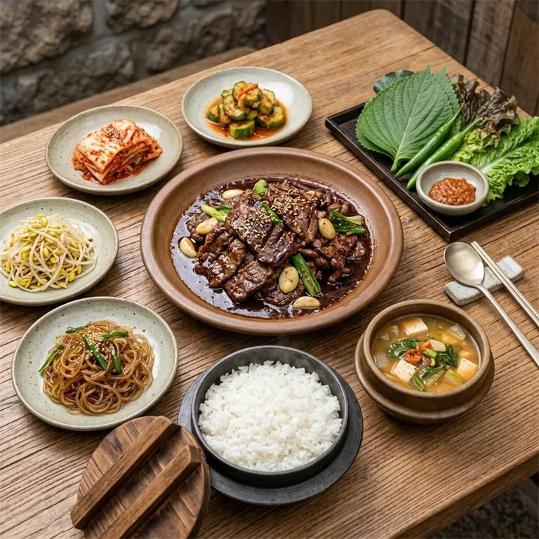 เซตเนื้อย่างเตาถ่านและข้าวหม้อเหล็ก
