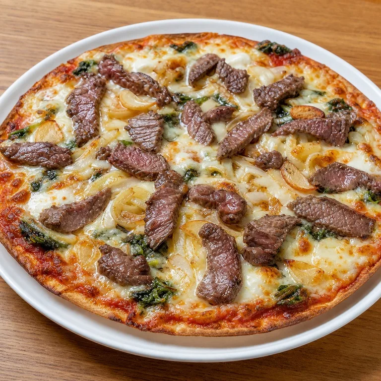 살치스테이크피자씬도우
