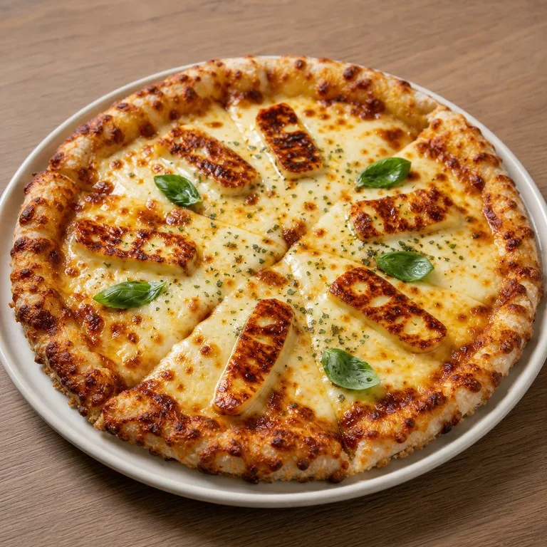 Halloumi Pizza Baengmi Screen Cheese Crust