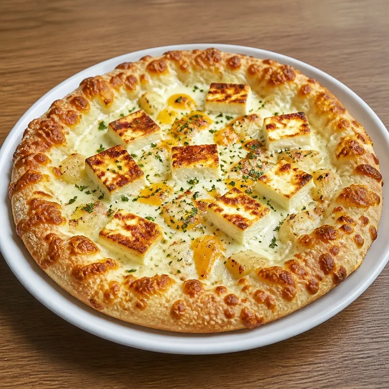 Halloumi Pizza Cheddar Crema Crust