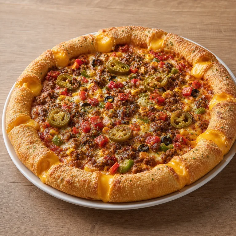 Hot Mexican Pizza Mil Screen Cheddar Cream Crust