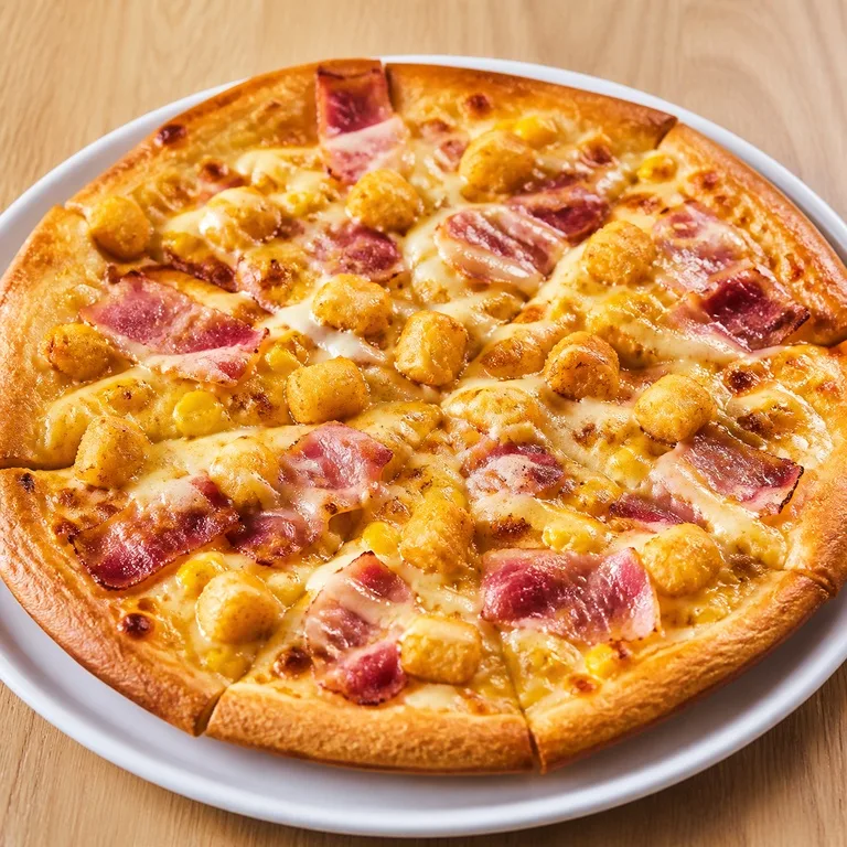 Pizza de Hash Browns y Tocino Oro Dulce