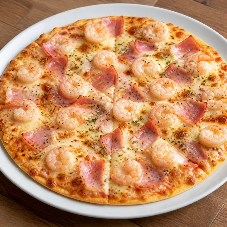 Pizza de Camarones Sin Borde