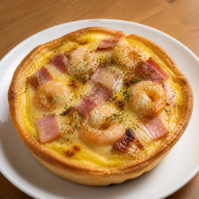 Pizza de Camarones Tarta de Huevo