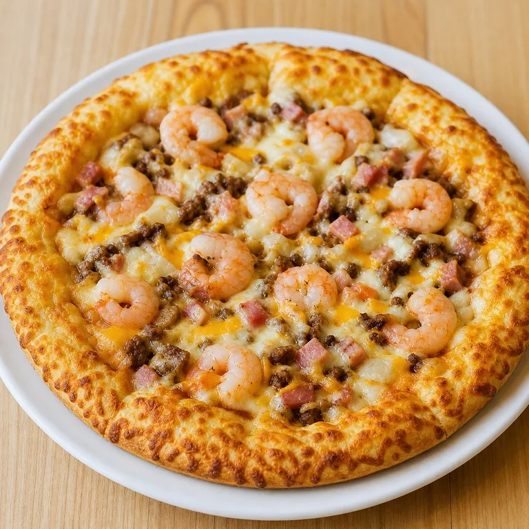 Pizza de Camarones Tapa de Queso
