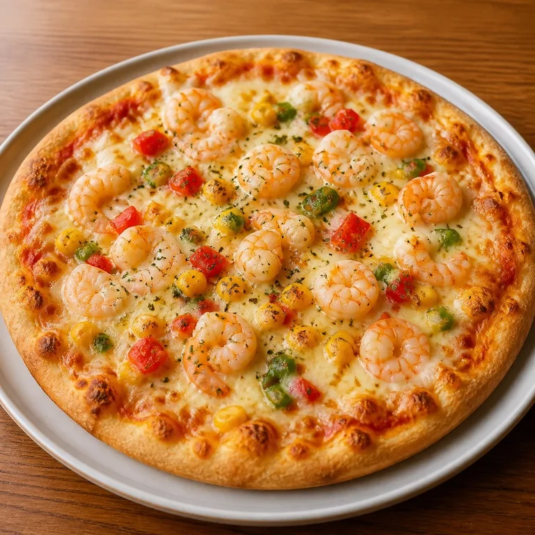 Pizza Feliz de Camarones