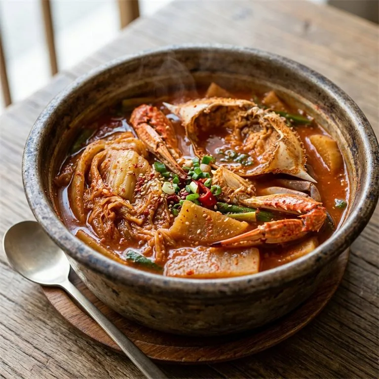 Rebusan Kepiting dan Kimchi