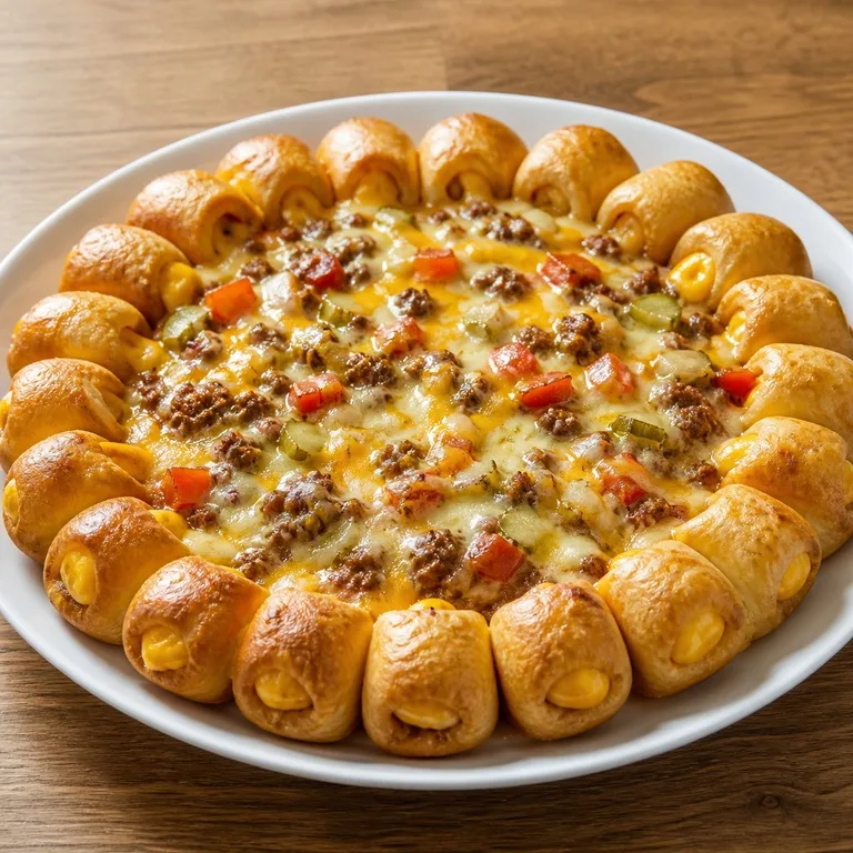 Double Keju Burger Pizza Gold Ring