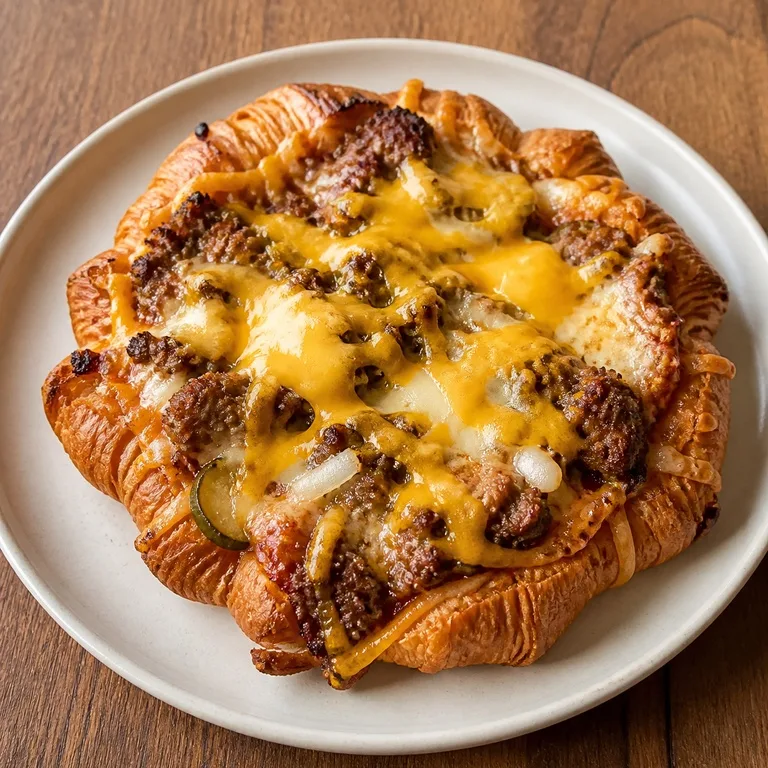 Double Keju Burger Pizza Croissant