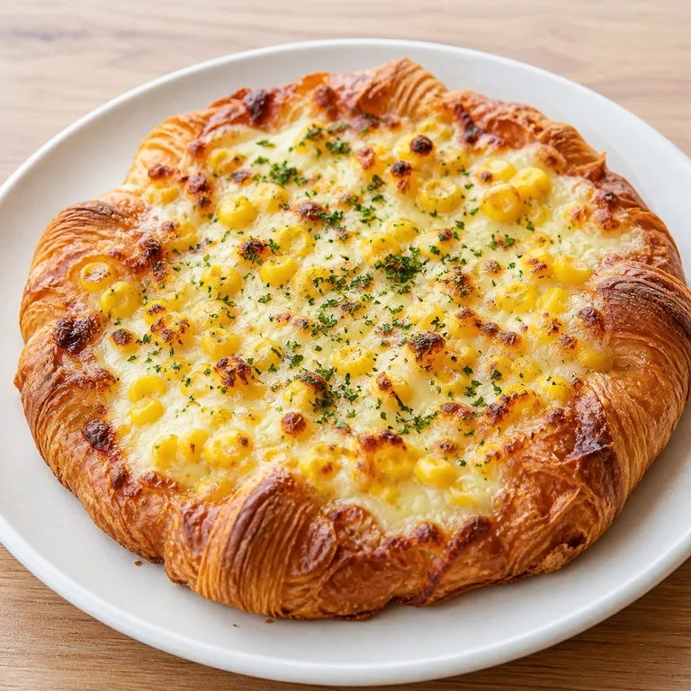 Melrou Jagung Krim Croissant Pizza