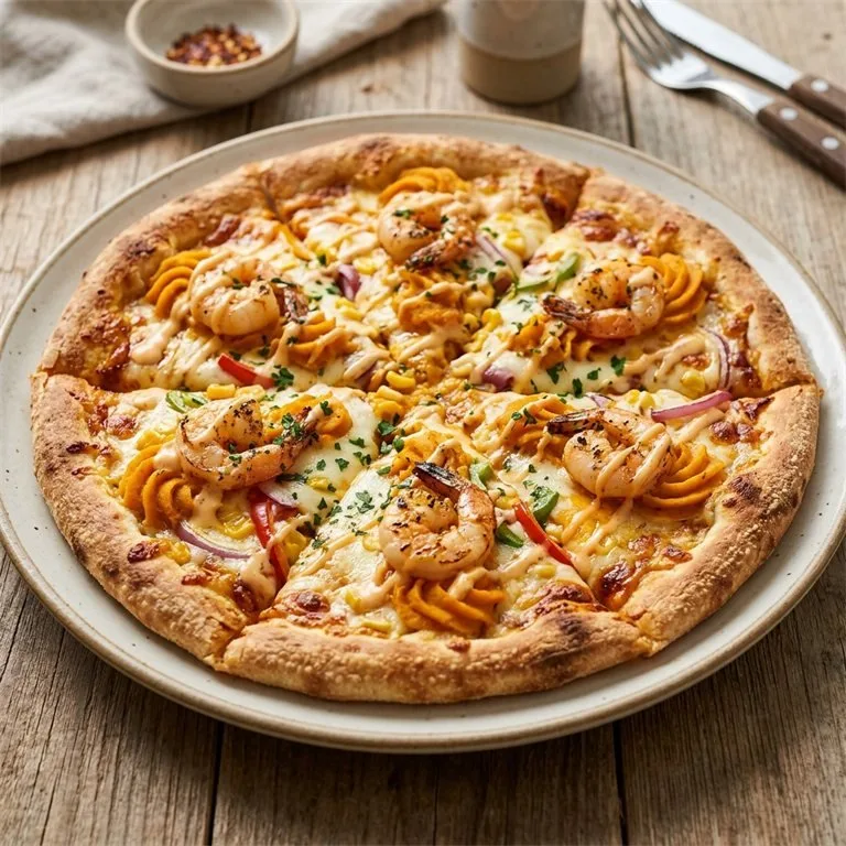 Pizza de camarones goguma