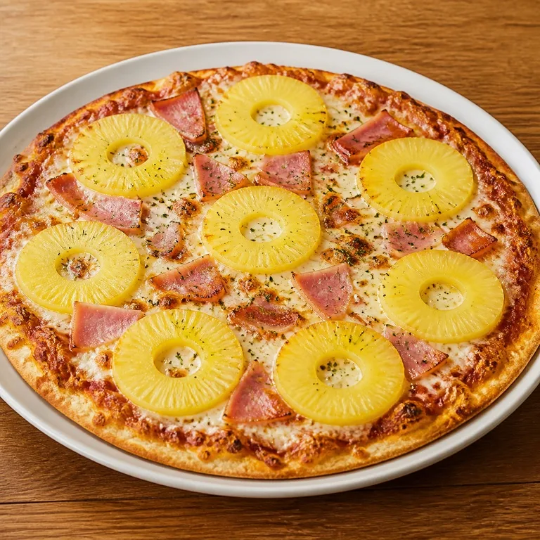 Hawaiian Gold Ring Thin Pizza