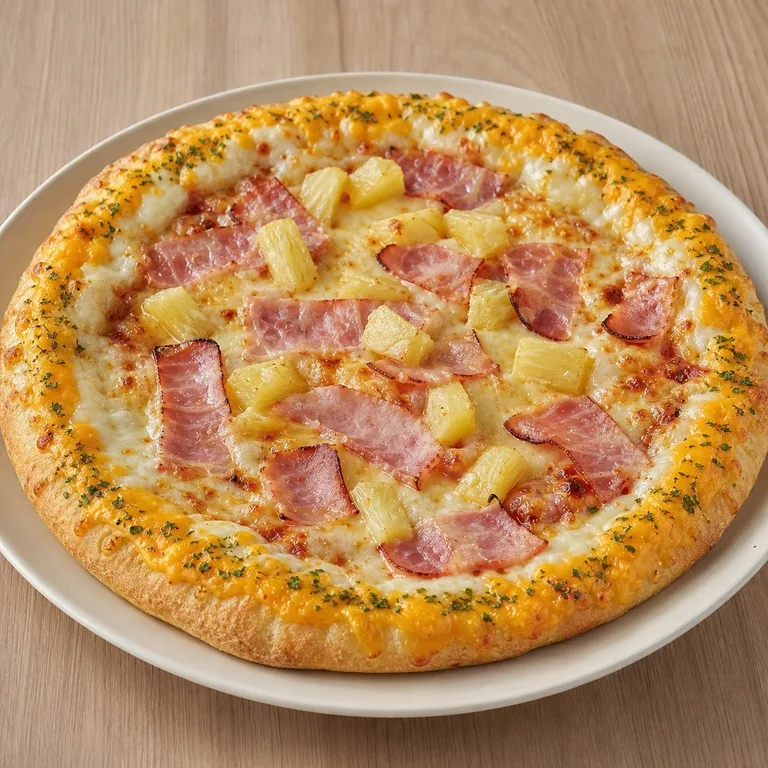 Hawaiian Cheddar Crema Crust Pizza